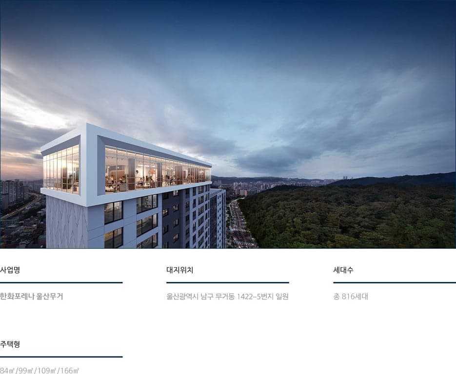 한화포레나 울산무거 조감도