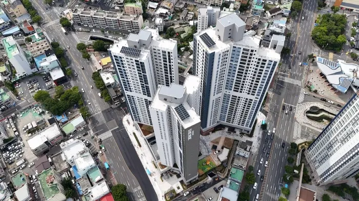 울산대공원 한신더휴 준공 무렵 드론 사진